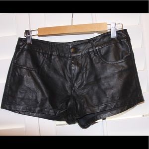 Black Leather Shorts